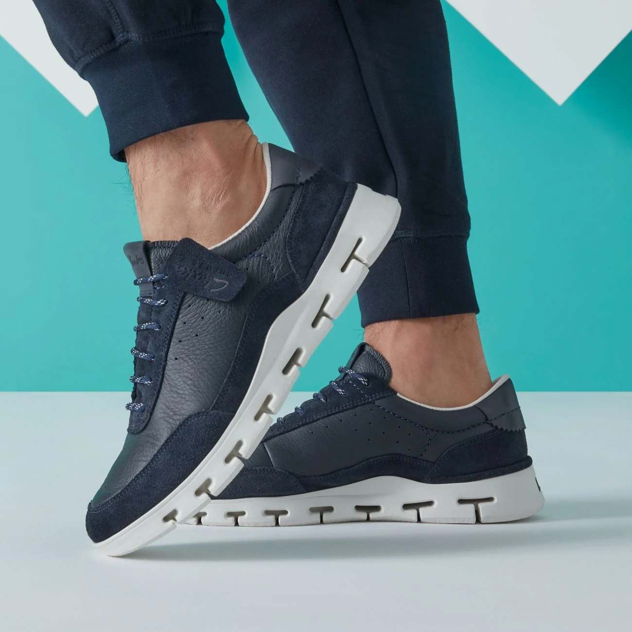 Clarks Nature X One Navy Combination - Image 2