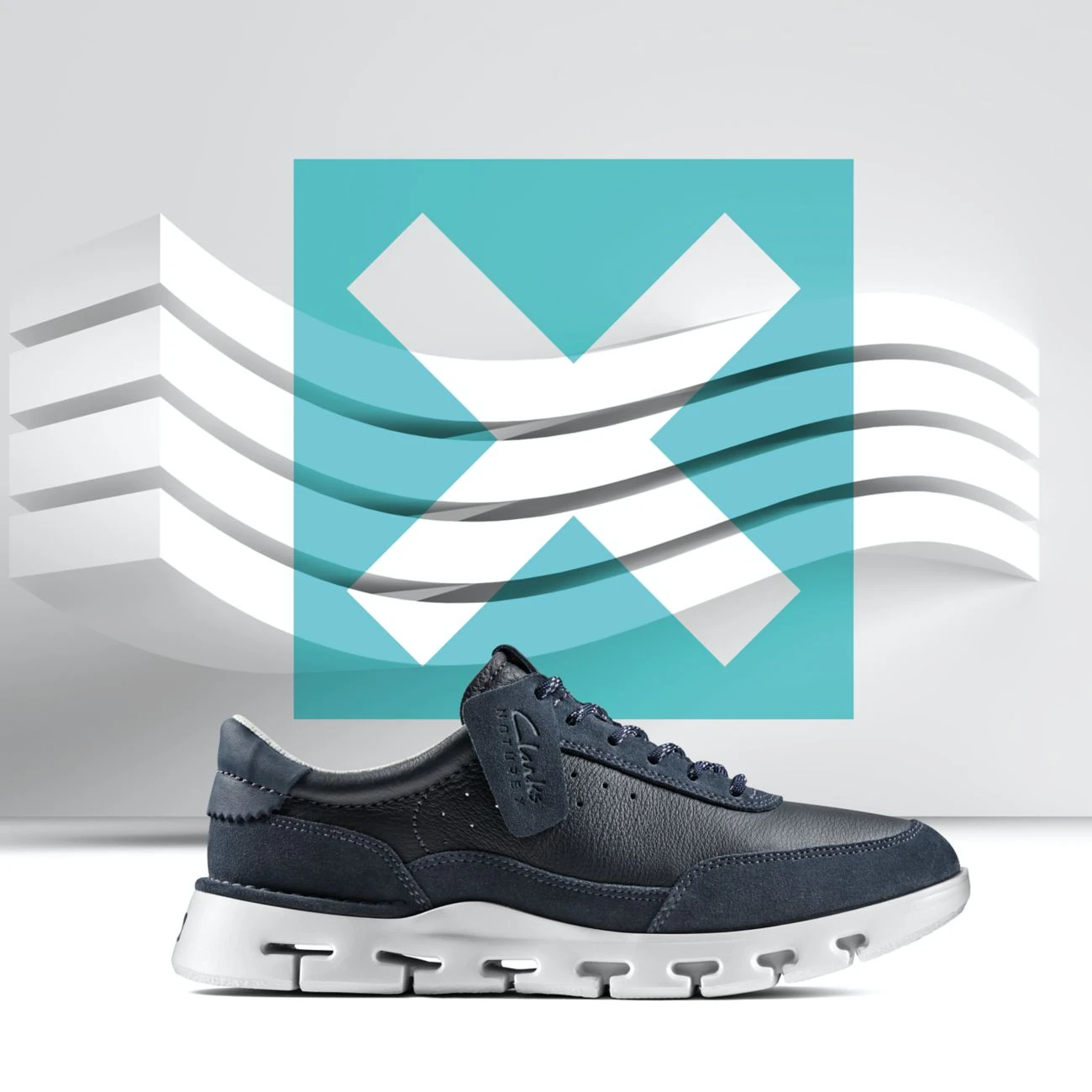 Clarks Nature X One Navy Combination - Image 3