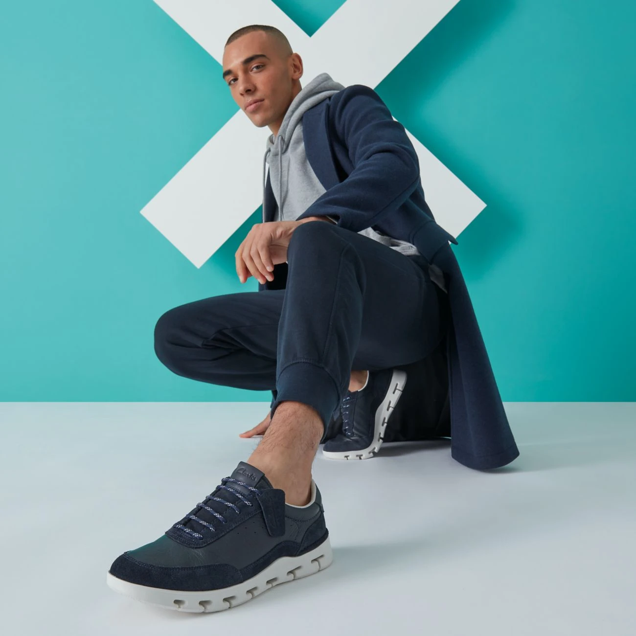 Clarks Nature X One Navy Combination - Image 4