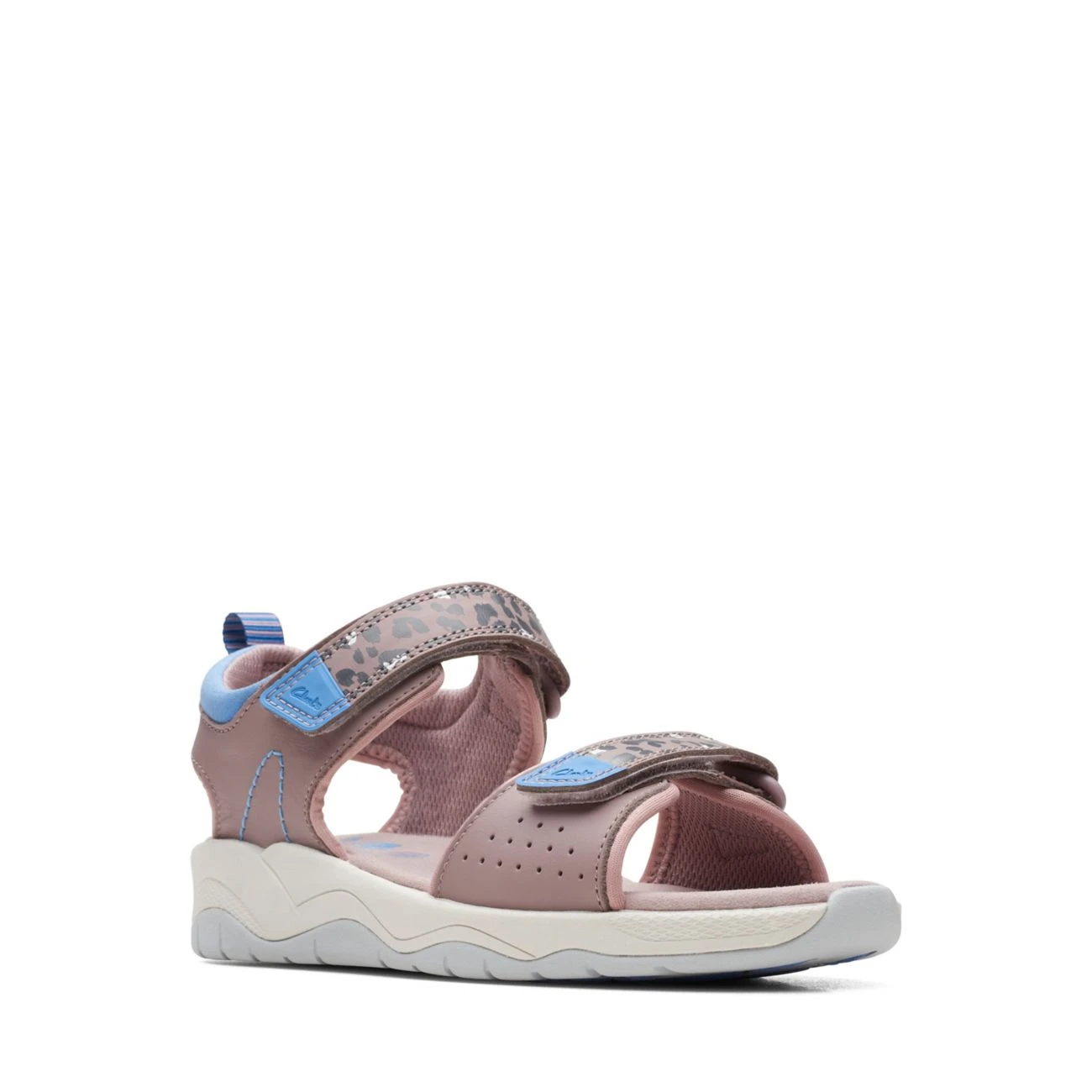 Clarks Clowder Print Older Grey/Pink - Image 2