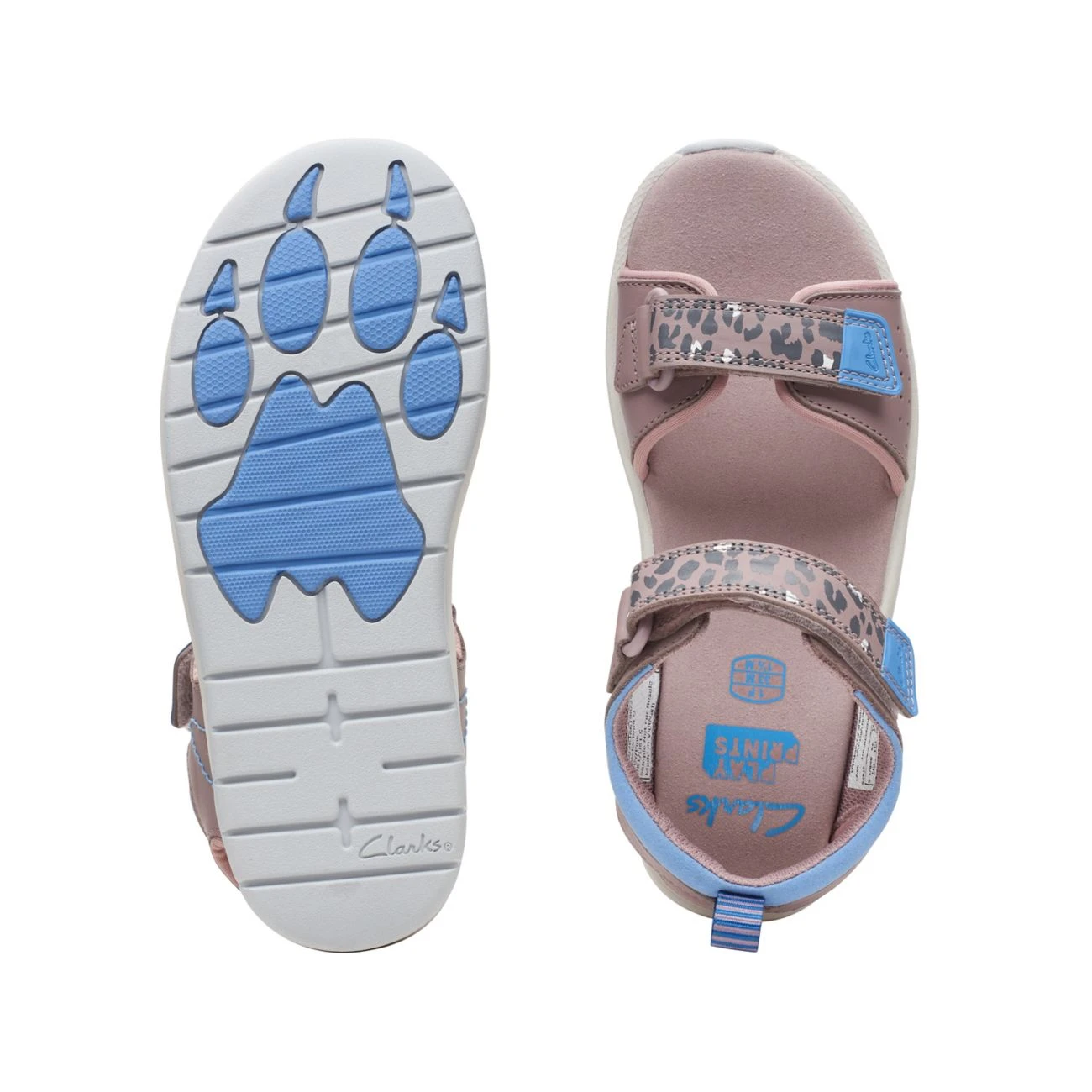 Clarks Clowder Print Older Grey/Pink - Image 7