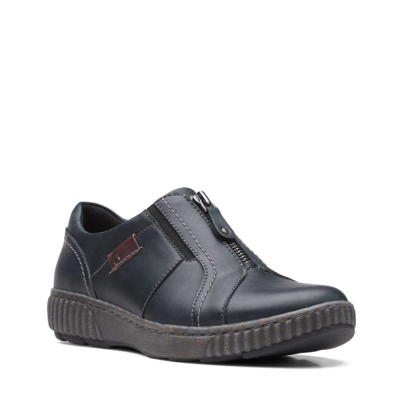 Clarks Magnolia Zip Black Leather - Image 2
