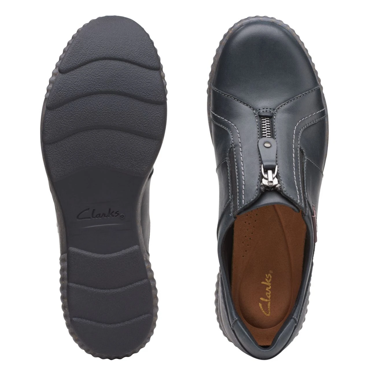 Clarks Magnolia Zip Black Leather - Image 7