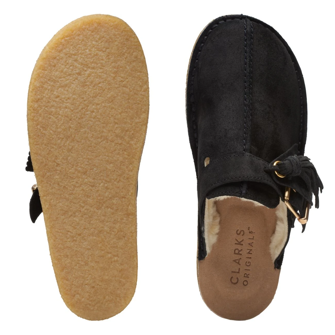 Clarks Trek Mule Black Suede Warmlined - Image 7
