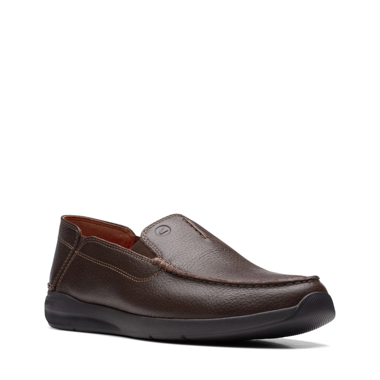 Clarks Gorwin Step Dark Brown Leather - Image 2