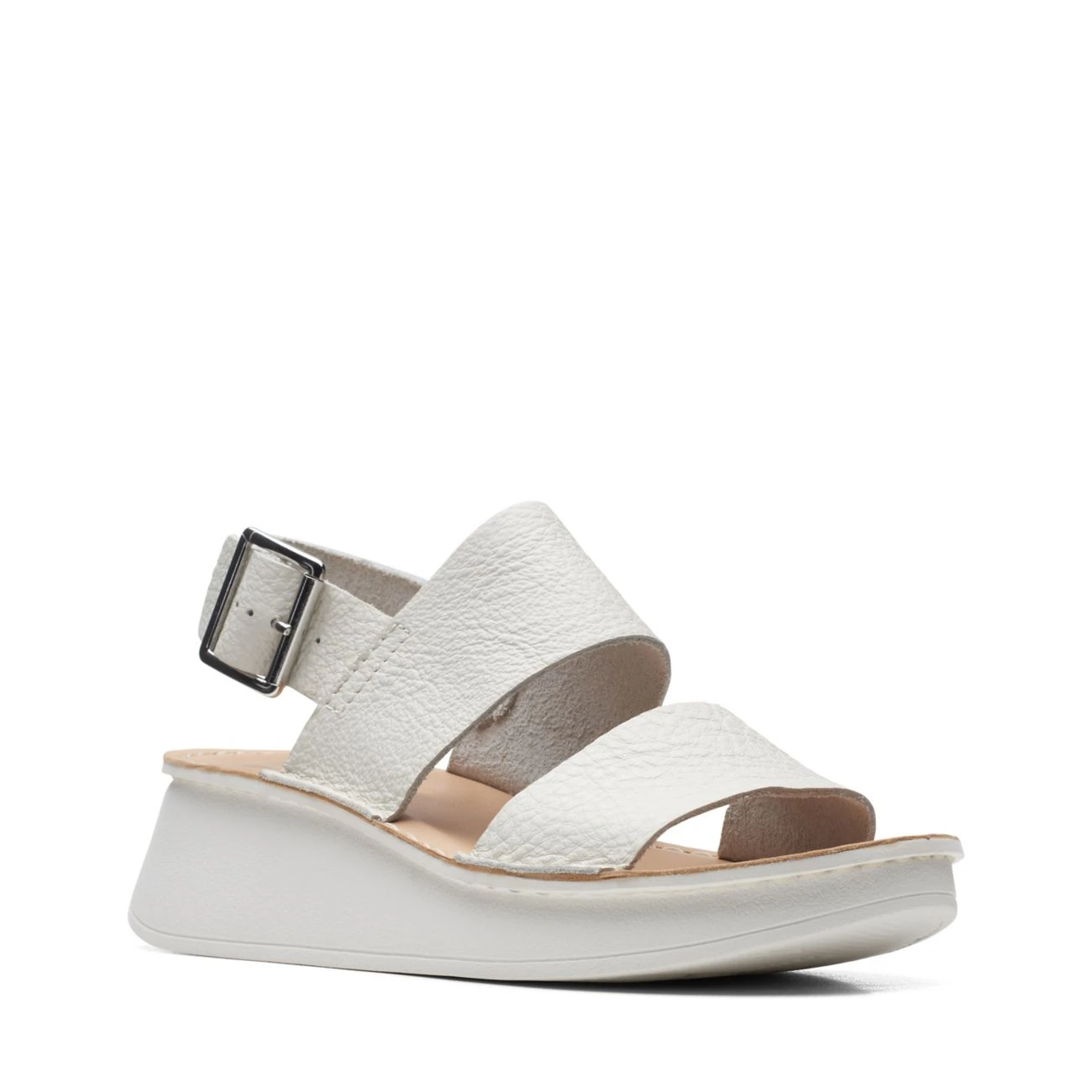 Clarks Velhill Strap Off White Leather - Image 2