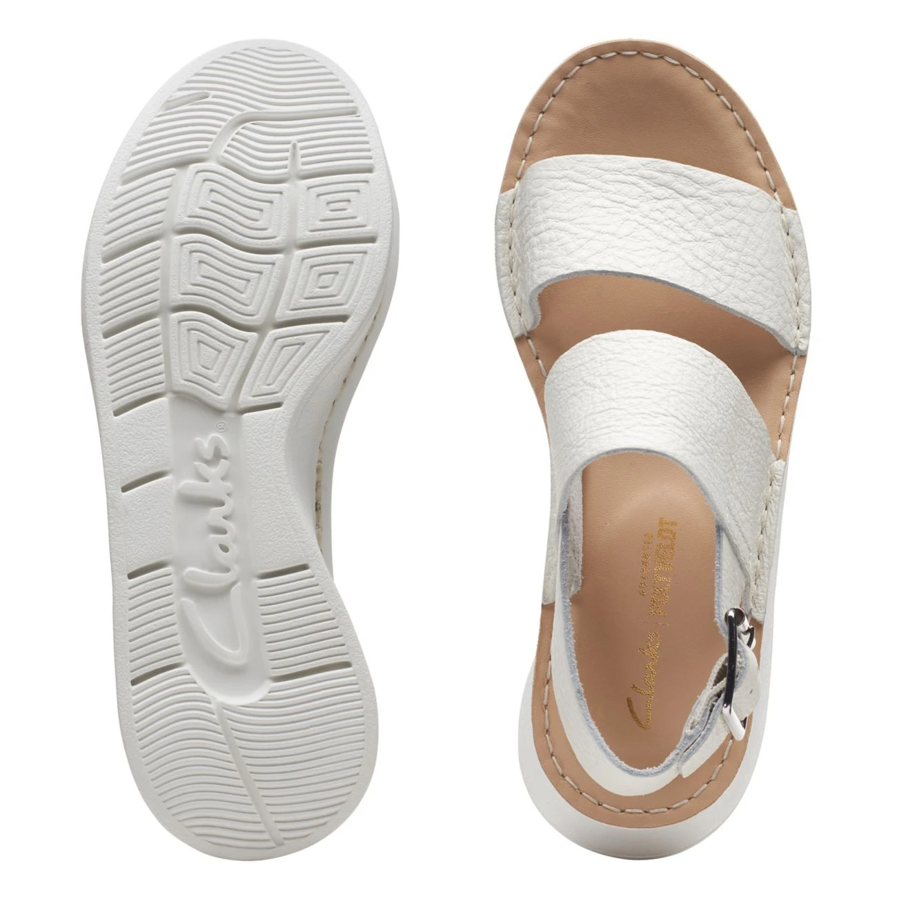 Clarks Velhill Strap Off White Leather - Image 7