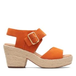 Clarks Kimmei Hi Strap Orange Suede