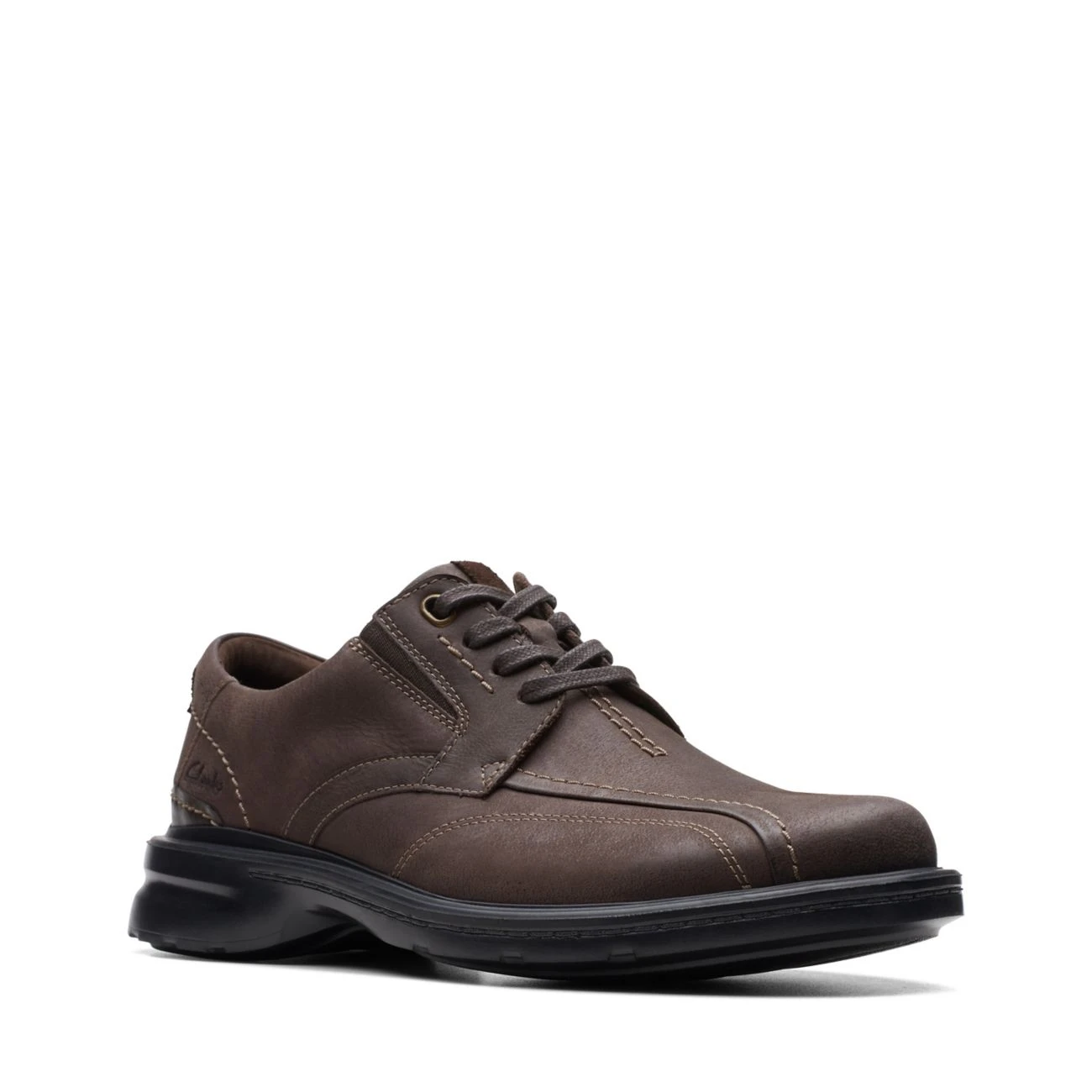 Clarks Gessler Lace Dark Brown Leather - Image 2
